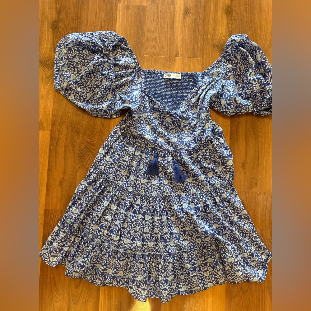 Zara Blue Flower Mini Dress Sz. S
